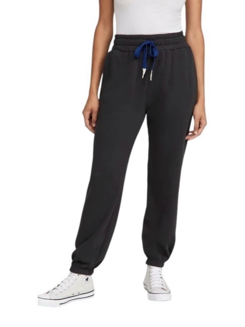 MOTHER The Knock Out Ankle Jogger Sweatpants Faded Black Ankle Drawstring small - Picture 7 of 7
